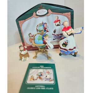 2001 Hallmark Keepsake Ornament Collector Club  "Lettera, Globus, & Mrs. Claus"